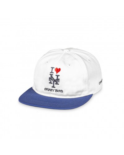 Gorra plana desestructurada Grimey Boys off white