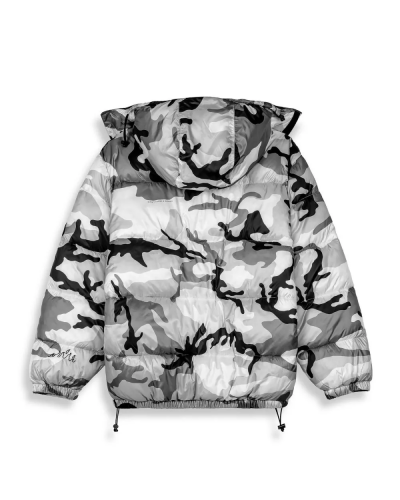 Chaquetón puffy Grimey Follow the dollar hood white camo