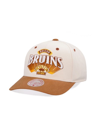 Gorra curva Mitchell & Ness Boston Bruins NHL Horizon Pro beige brown