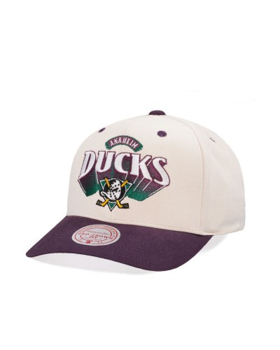 Gorra curva Mitchell & Ness Anaheim Ducks NHL Horizon Pro beige purple