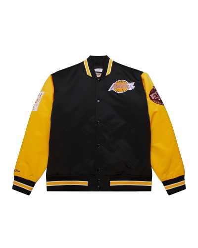 Chaqueta Mitchell & Ness Los Angeles Lakers Primetime heavyweight black yellow