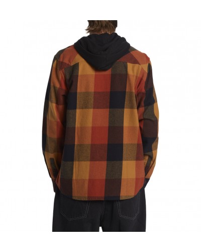 Camisa manga larga capucha DC Shoes Ruckus Hooded black ar.spice chipmunk plaid