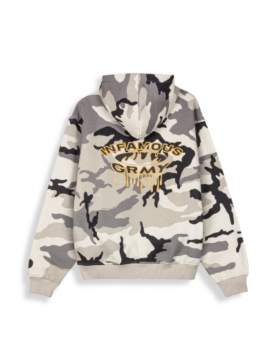 Sudadera capucha Grimey Follow the Dollar white camo