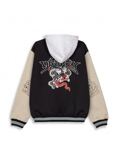 Chaqueta beisbolera capucha Grimey Deeper black grey