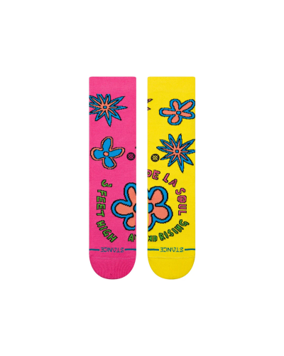 Calcetines Stance 3 Feet high crew yellow pink