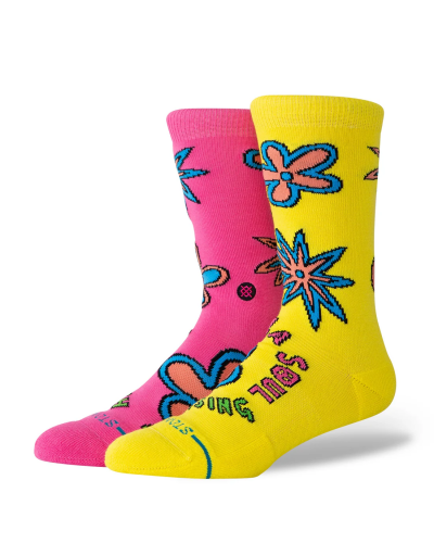 Calcetines Stance 3 Feet high crew yellow pink