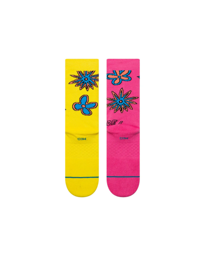 Calcetines Stance 3 Feet high crew yellow pink