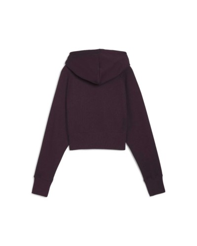 Sudadera con capucha chica Puma Classics Relaxed Cropped lila oscuro