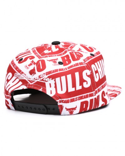 Gorra plana Mitchell & Ness Chicago Bulls Meat Paper red white