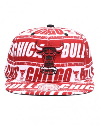 Gorra plana Mitchell & Ness Chicago Bulls Meat Paper red white