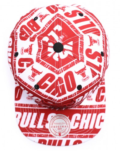 Gorra plana Mitchell & Ness Chicago Bulls Meat Paper red white