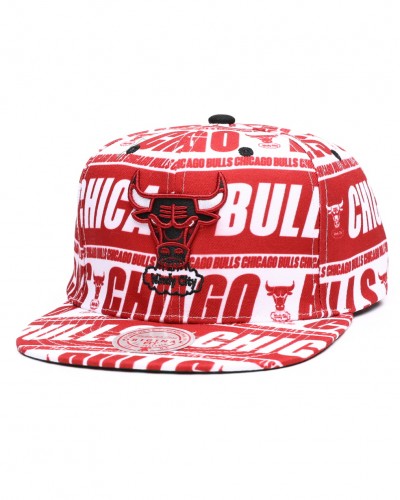 Gorra plana Mitchell & Ness Chicago Bulls Meat Paper red white