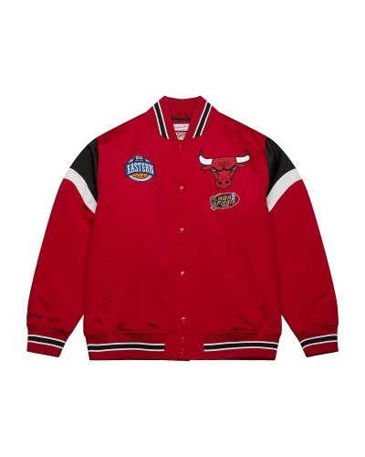 Chaqueta bomber Mitchell & Ness Chicago Bulls Heavyweight satin red black