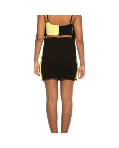 Minifalda chica GRIMEY "Steamy Blacktop" black / lime