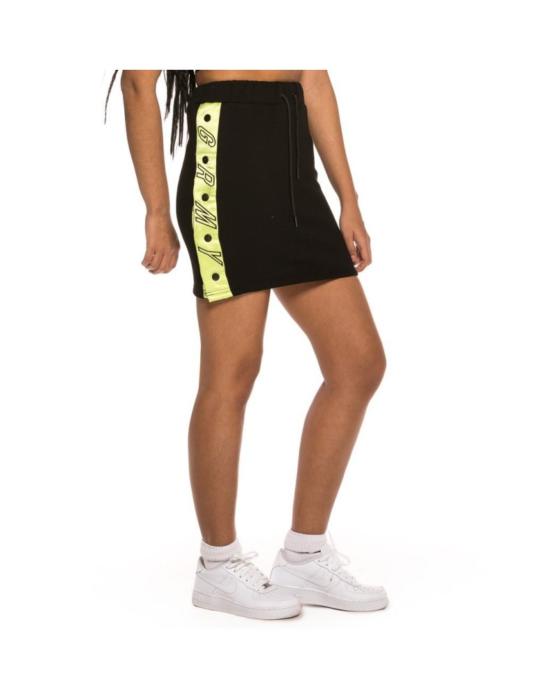 Minifalda chica GRIMEY "Steamy Blacktop" black / lime