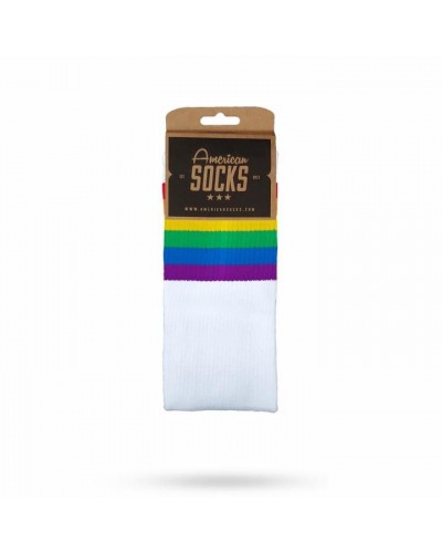 Calcetines American Socks "Rainbow Pride" mid high white