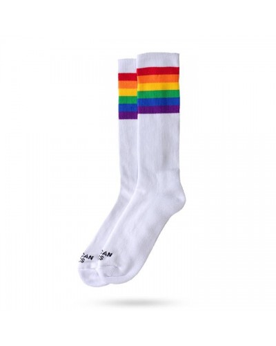 Calcetines American Socks "Rainbow Pride" mid high white