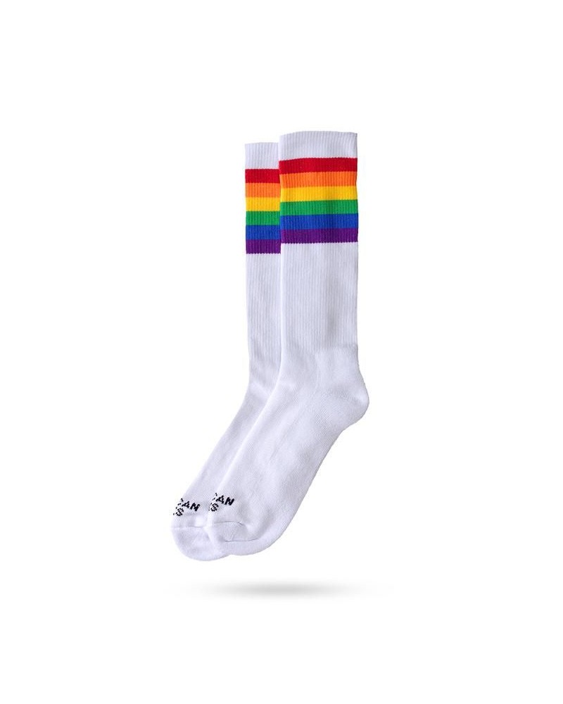 Calcetines American Socks "Rainbow Pride" mid high white